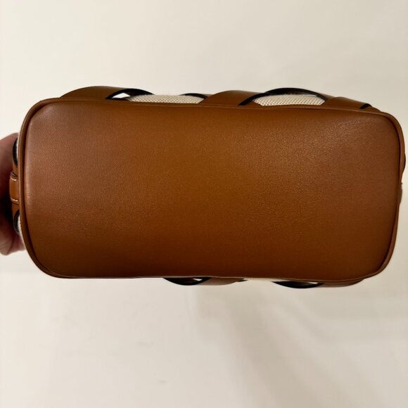 MICHAEL Michael Kors - Sienna Small Lattice Tote Bag in Tan and Ivory - Picture 5 of 13